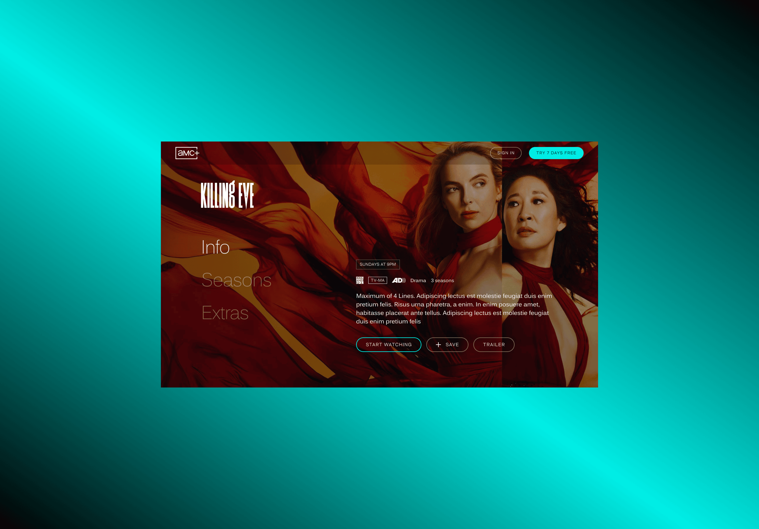 AMC Plus Landing Page